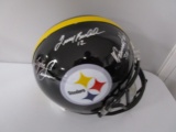 Terry Bradshaw Franco Harris Lynn Swann Steelers TEAM signed FS football helmet PAAS LOA 440