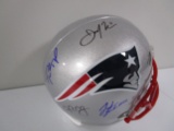 Tom Brady Julian Edelman NE Patriots TEAM signed FS football helmet 11 Autos PAAS LOA XXX