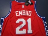 Joel Embiid of the Philadelphia 76ers signed autographed basketball jersey PAAS COA 329