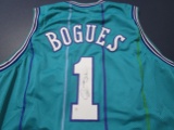 Muggsy Bogues of the Charlotte Hornets signed autographed basketball jersey PAAS COA 184