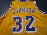 Magic Johnson of the LA Lakers signed autographed basketball jersey PAAS COA 349