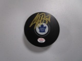 Auston Matthews of the Toronto Maple Leafs signed autographed hockey puck PAAS COA 035