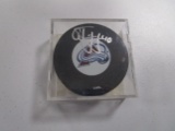 Alex Tanguay of the Colorado Avalanche signed autographed hockey puck TOPPS COA