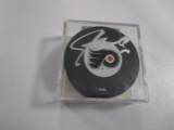 Justin Williams of the Philadelphia Flyers signed autographed hockey puck TOPPS COA