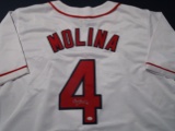 Yadier Molina of the St Louis Cardinals signed autographed baseball jersey PAAS COA 961