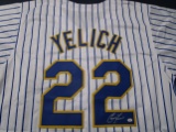 Christian Yelich of the Milwaukee Brewers signed autographed baseball jersey PAAS COA 365