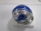 Barry Sanders of the Detroit Lions signed autographed mini football helmet PAAS COA 062