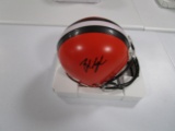 Baker Mayfield of the Cleveland Browns signed autographed mini football helmet PAAS COA 227