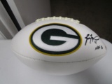 Brett Favre of the Green Bay Packers signed autographed logo football PAAS COA 602