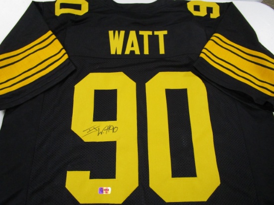 TJ Watt of the Pittsburgh Steelers signed autographed football jersey ERA COA 062