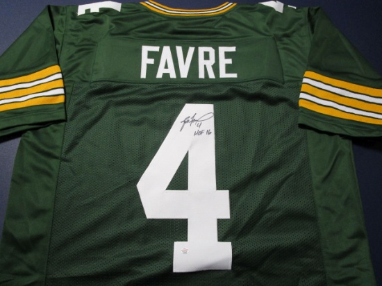 Brett Favre of the Green Bay Packers signed autographed football jersey PAAS COA 498