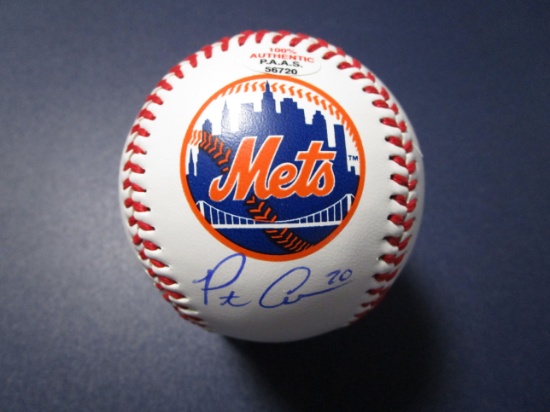 Pete Alonzo of the New York Mets signed autographed logo baseball PAAS COA 720