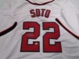 Juan Soto of the Washington Nationals signed autographed baseball jersey PAAS COA 153