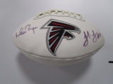 Matt Ryan Julio Jones of the Atlanta Falcons signed autographed logo football AAA COA 193