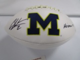 Charles Woodson of the Michigan Wolverines signed autographed logo football PAAS COA 441