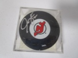 Jason Arnott of the New Jersey Devils signed autographed logo hockey puck TOPPS COA