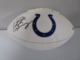 Peyton Manning of the Indianapolis Colts signed autographed logo football Steiner COA