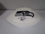Russell Wilson of the Seattle Seahawks signed autographed logo football PAAS COA 550