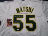 Hideki Matsui of the Oakland A's signed autographed Baseball jersey JSA COA 120