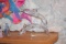 Dahm Crystal Sculpture - Pair Dolphins with stand - Both Signed