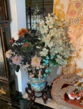 48 in. Semi-Precious Flower Tree w Cloisonne Flower Pot - Appr value 35,000