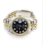 Mens Rolex Datejust two tone aftermarket bezel & dial