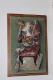 Lladro - Bisque - Jester with guitar - Wall Art