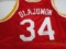 Hakeem Olajuwon of the Houston Rockets signed autographed basketball jersey PAAS COA 420