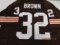 Jim Brown of the Cleveland Browns signed autographed football jersey PAAS COA 470