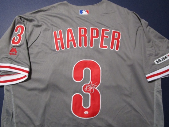 Bryce Harper of the Philadelphia Phillies signed autographed baseball jersey PAAS COA 399