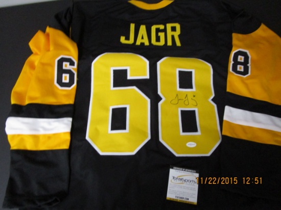 JaromÃ­r Jagr of the Pittsburgh Penguins signed autographed hockey jersey TSE COA