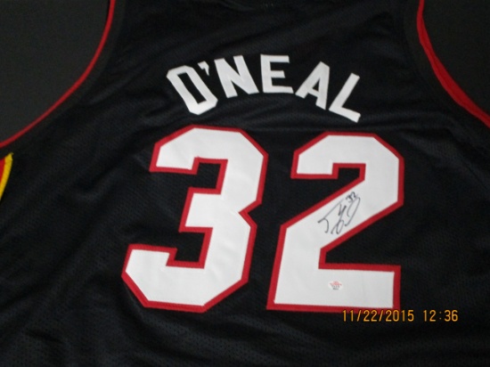 Shaquille O'Neal of the Miami Heat signed autographed basketball jersey PAAS COA 341