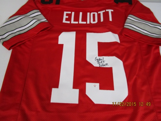 Ezekiel Elliott of the OSU Buckeyes signed autographed football jersey PAAS COA 100