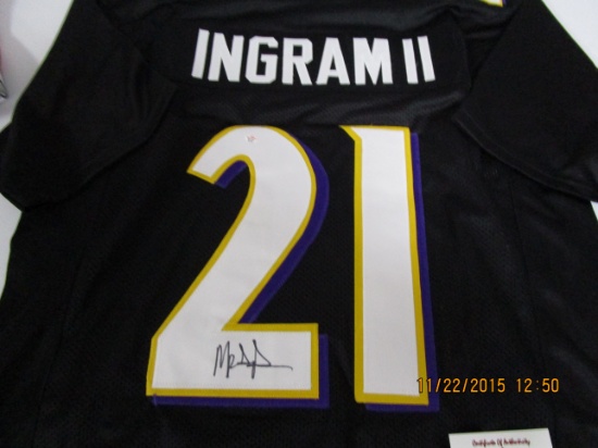Mark Ingram of the Baltimore Ravens signed autographed football jersey PAAS COA 138