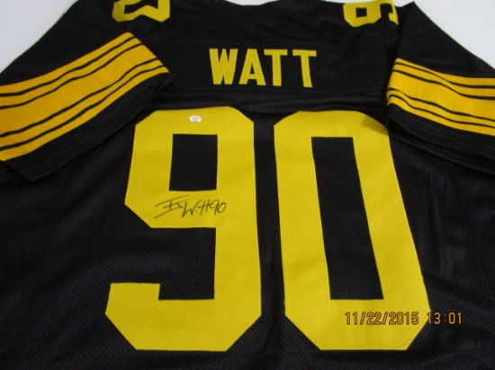 TJ Watt of the Pittsburgh Steelers signed autographed football jersey PAAS COA 248
