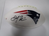 Julian Edelman of the New England Patriots signed autographed logo football PAAS COA 098