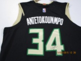 Giannis Antetokounmpo of the Milwaukee Bucks signed autographed basketball jersey PAAS COA 366