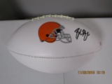 Baker Mayfield of the Cleveland Browns signed autographed logo football PAAS COA 466