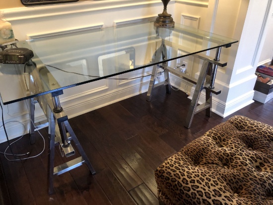 Unique Mirrored and Glass Desk