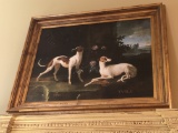 Oil Painting of Misse and Turlu, two greyhounds of Louis XV