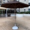 (1) Large Brown Outdoor Umbrella, Heavy Portable Base