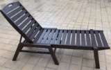 (2) Reclining/Adjustable Wood Lounge Chaises