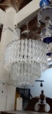Three Tier Lucite Icicle Chandelier