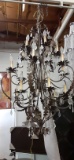 Currey & Co. Large Transitional Iron and Crystal Chandelier