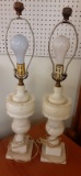 Pair of Hand Carved Marbel Table Lamps