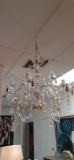 Crystal Chandelier with Amber Droplets