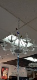Vintage Murano Clear Chandelier with Colored Tips