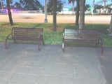 (2) Outdoor Metal Benches