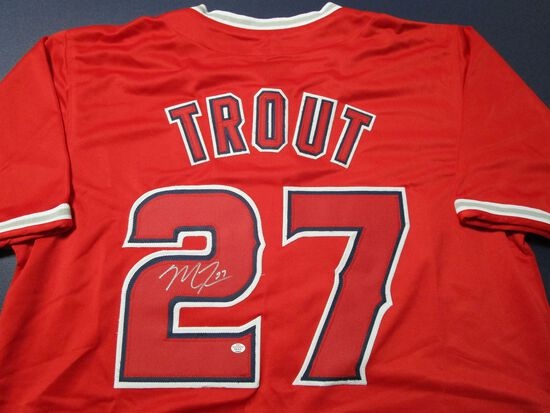 Mike Trout of the Los Angeles Angels signed autographed baseball jersey PAAS COA 464
