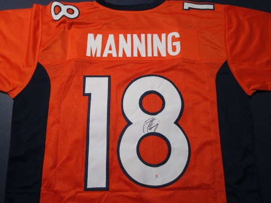 Peyton Manning of the Denver Broncos signed autographed football jersey PAAS COA 100